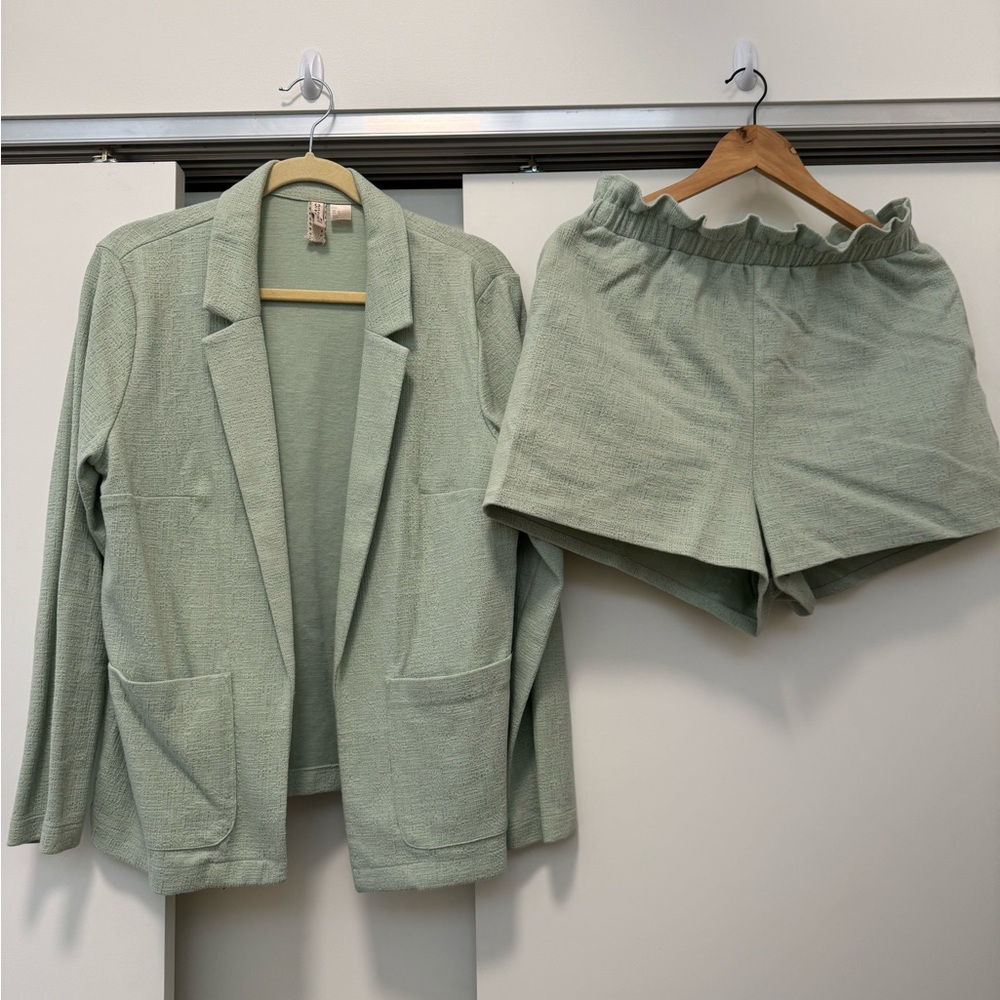 H&M knit blazer and shorts set